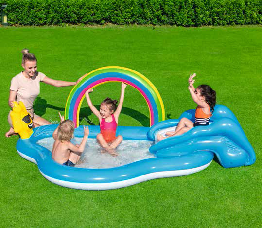 Bestway 53092 彩虹戏水乐园 娱乐喷水水池 充气水池