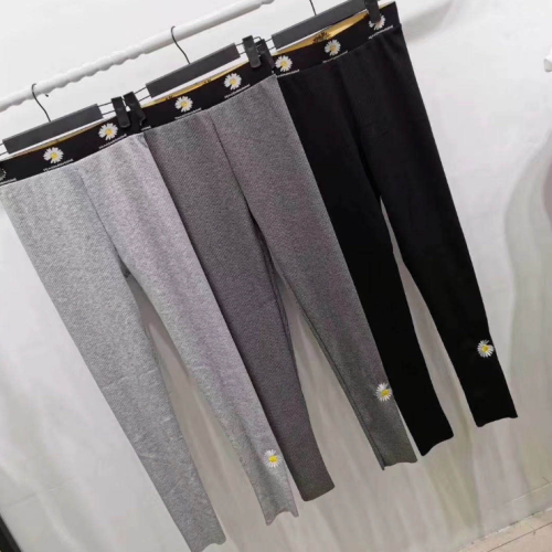 Spring and Autumn Daisy Thread Leggings Women‘s Thin High Waist Elastic Tight Slimming Ankle-Length Pants Tail Goods Wholesale