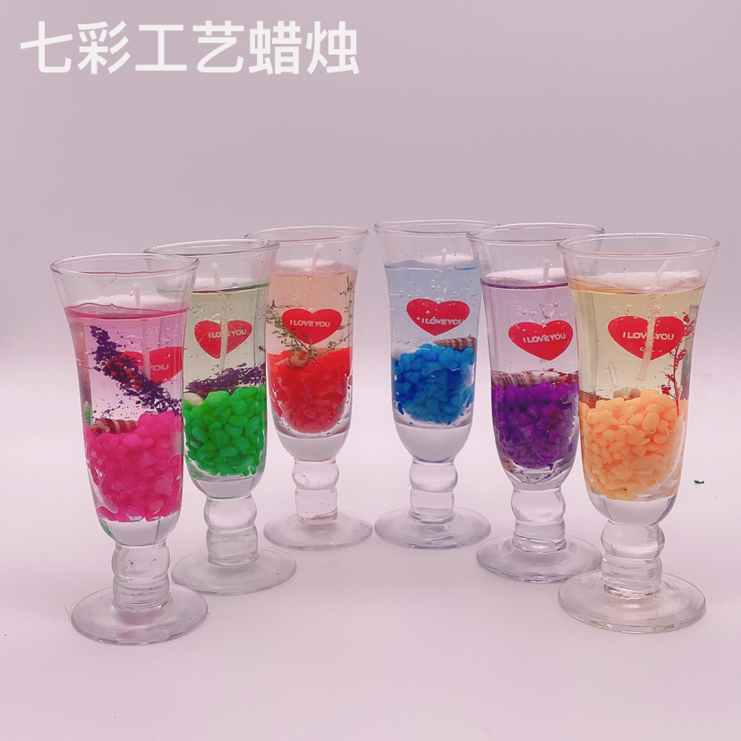 创意海洋爱心系列果冻蜡烛气氛装饰浪漫节日蜡烛厂家直销