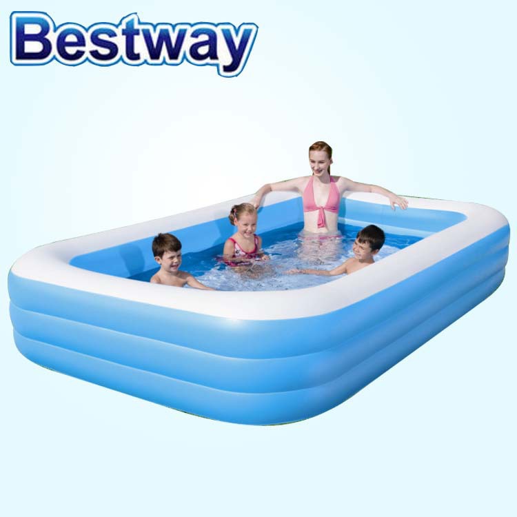 Bestway 54009 三环矩形水池 宝宝游泳池 充气游泳池