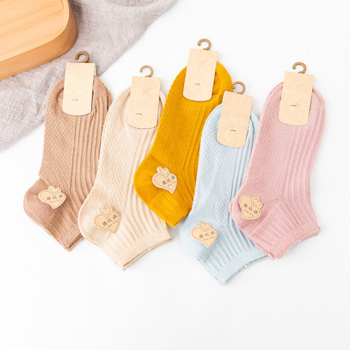 Spring and Summer Women‘s Boat Socks Double Needle Japanese Solid Color Candy Color Boat Socks College Style Shallow Mouth Socks Cotton Socks Wholesale