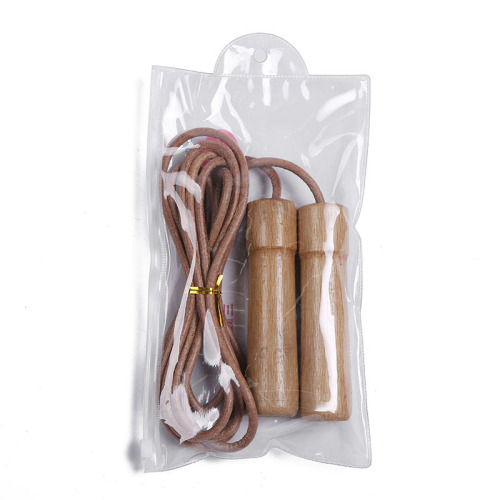 student rope skipping sporting goods fitness equipment wooden handle rope throwing examination rope skipping leather fitness equipment wholesale