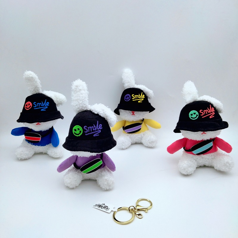 毛绒装睡兔钥匙扣女可爱网红兔子书包挂饰公仔玩偶情侣钥匙挂件