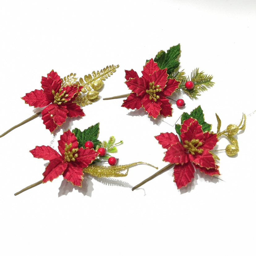 圣诞花圣诞装饰仿真花