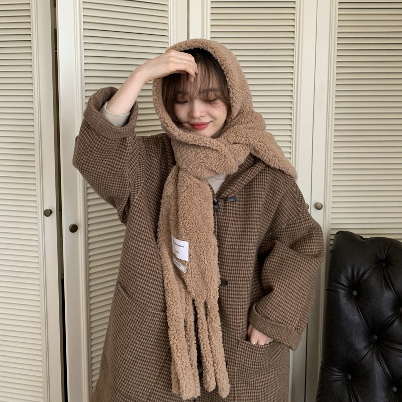 八爪鱼口袋围巾女秋冬季少女ins潮学生百搭韩版加厚保暖围脖套