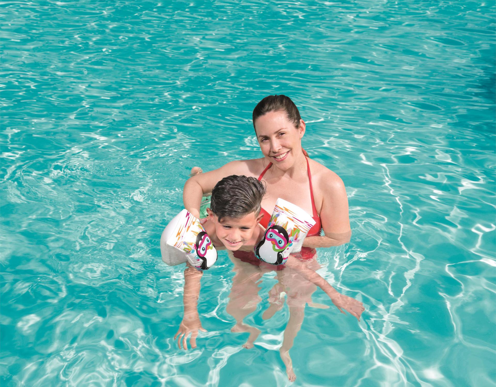 Bestway 32102儿童动物图案手臂圈双气室游泳水袖充气浮圈