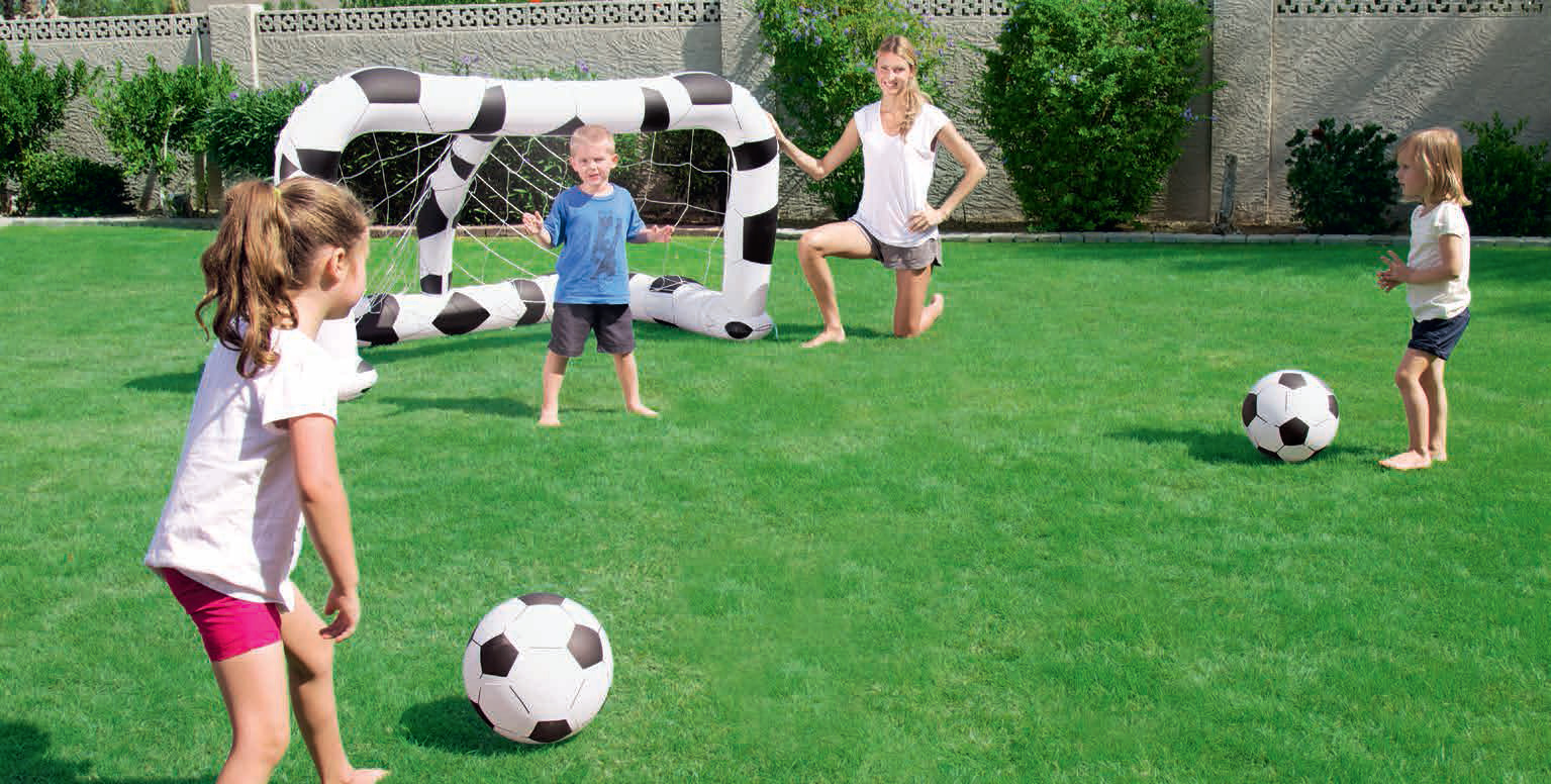 Bestway 52058儿童乐园环保游乐场充气足球门（包含足球2个）