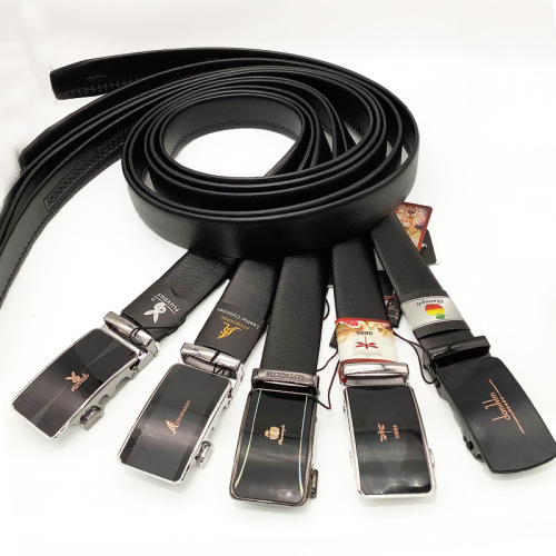 Men‘s Leather Belt 40 Alloy Edging Automatic Pant Belt Business Casual Belt Stall Supermarket Entity Belt Wholesale