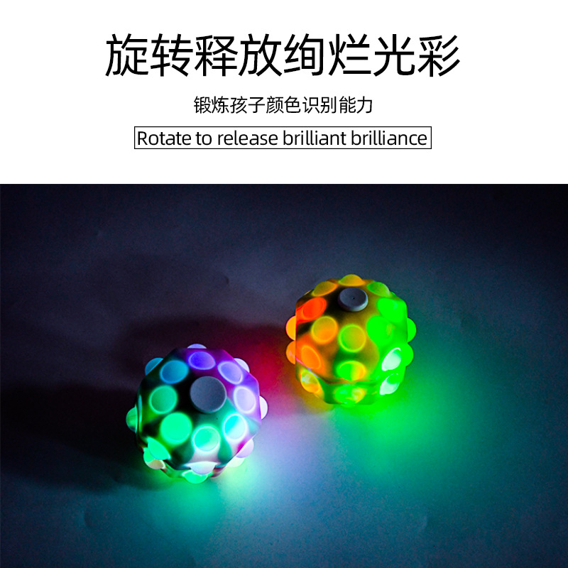 现货3D解压球灭鼠先锋硅胶发泄减压球泡泡乐旋转握力球旋转炫光款