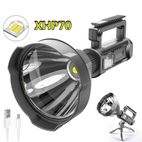 new p70 strong light searchlight outdoor multi-function lighting led flashlight long-range waterproof rechargeable portable light