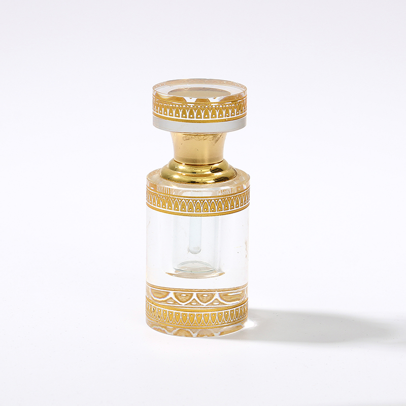 工厂直供水晶精油瓶欧式烫金花纹水晶瓶外贸热销香水瓶滴管瓶批发