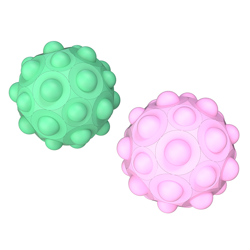 现货供应跨境亚马逊圆形硅胶捏捏球儿童玩具按压解压捏捏球泡泡乐