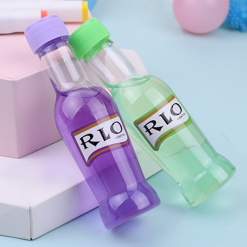 新款鸡尾酒瓶透明假水 不粘手饮料瓶装假水 马尔代夫瓜儿胶 DIY