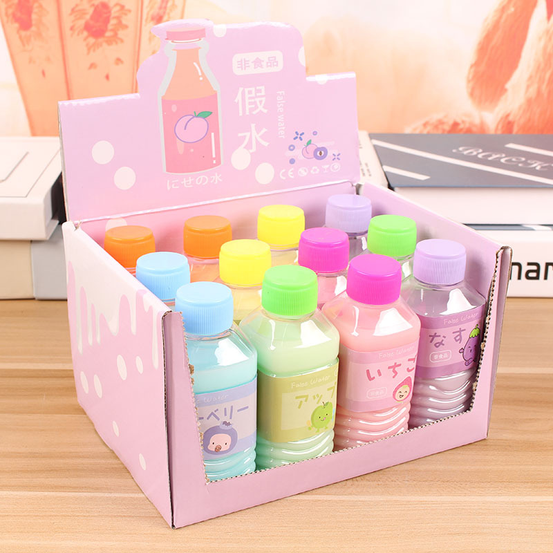 新款矿泉水瓶假水 奶茶色 水晶泥 鼻涕胶沙皮胶 网红假水