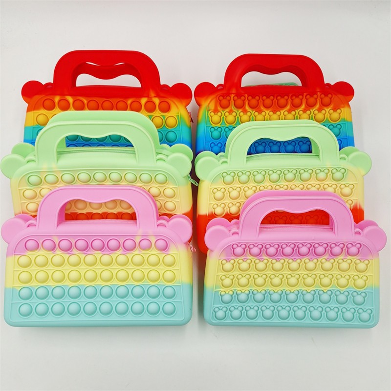 亚马逊爆款灭鼠先锋手提包彩虹马卡龙色灭鼠先锋包包跨境玩具批发