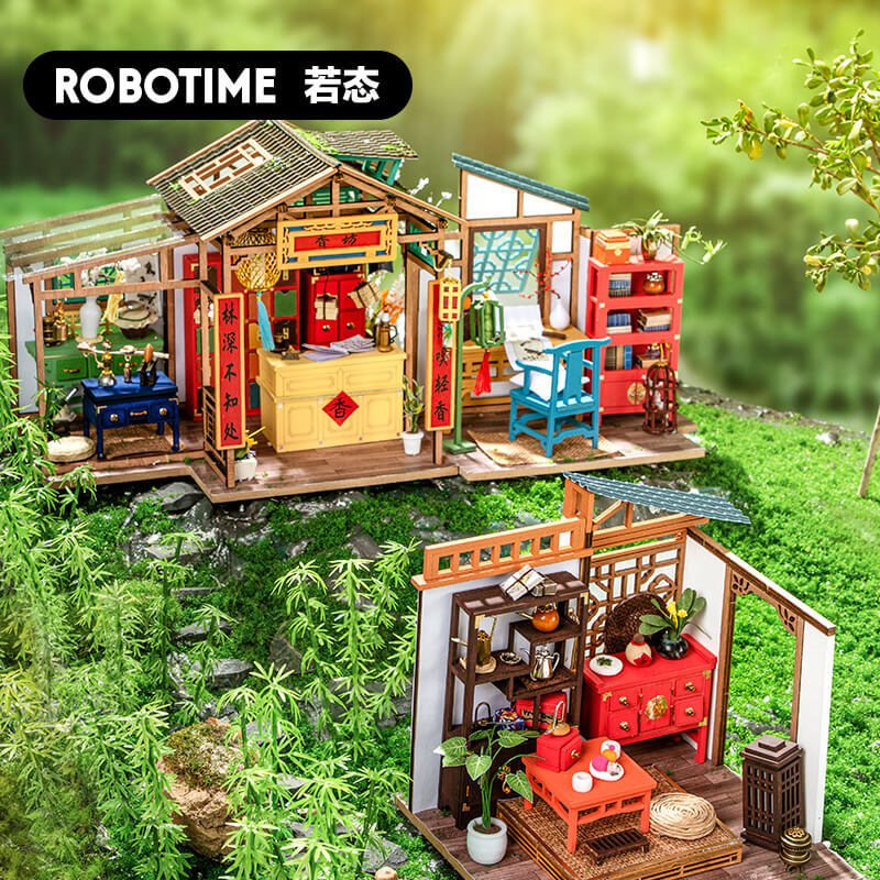 若态DIY古风庭院nanci林深不知处手工制作木质拼装囡茜小屋模型礼