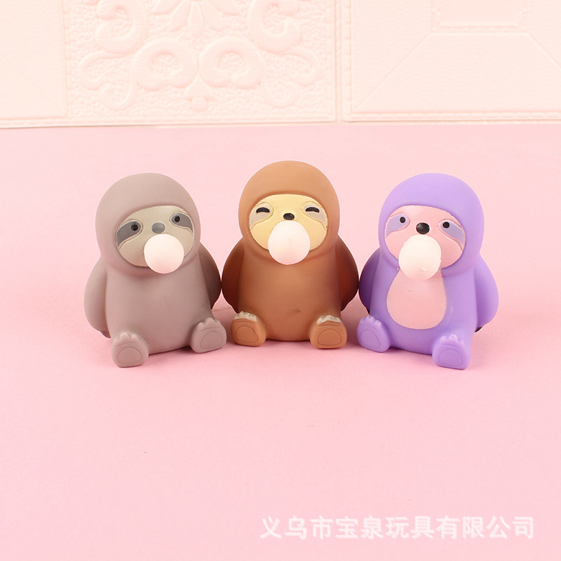 可爱动物树懒吐泡泡发泄玩具减压捏捏乐解压鸭子吐泡泡厂家批发