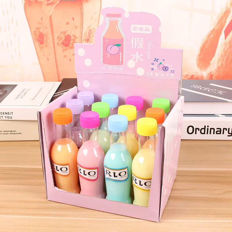 源头厂家鸡尾酒瓶假水水晶泥 假水泥 彩色鼻涕胶沙皮胶网红抱抱奶