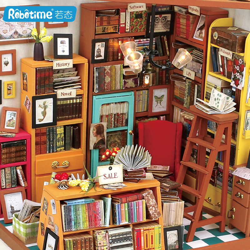 艺术diy小屋 创意纯手工拼装裁缝店微景观模型工艺品礼品一件代发