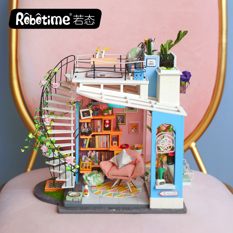 若态diy小屋模型手工拼装制作创意小房子建筑朵拉的马卡龙天台