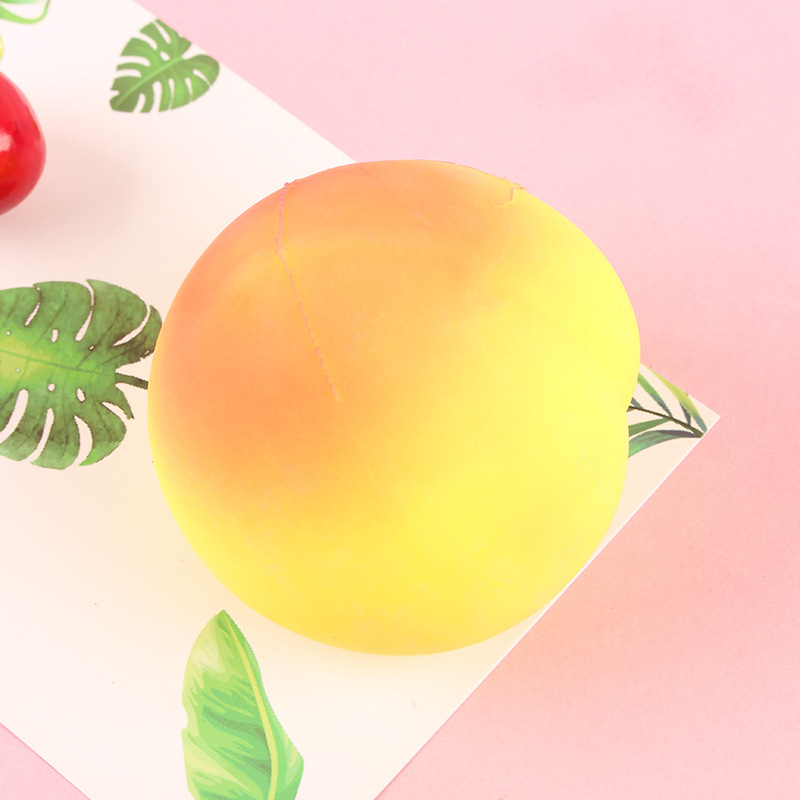 厂家直销仿真水果面粉桃子捏捏乐发泄玩具TPR挤压慢回弹解压神器