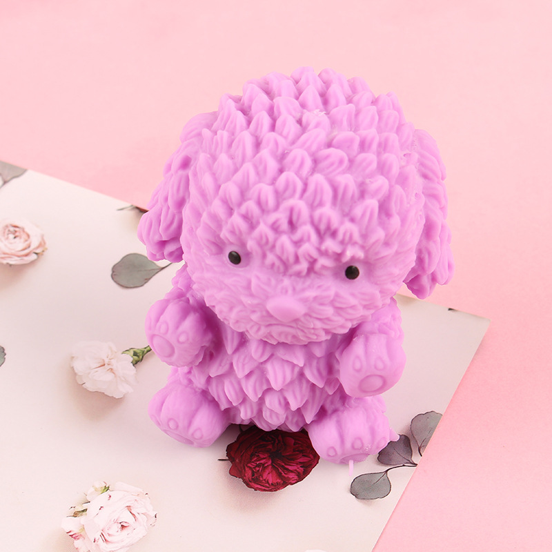 跨境专供面粉泰迪狗发泄玩具TPR软胶减压捏捏乐挤压仿真动物批发