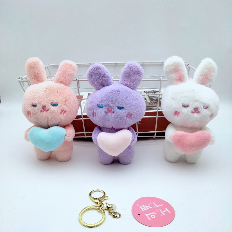 可爱睡萌兔子毛绒玩偶公仔挂件钥匙扣女孩书包挂饰包包装饰玩具