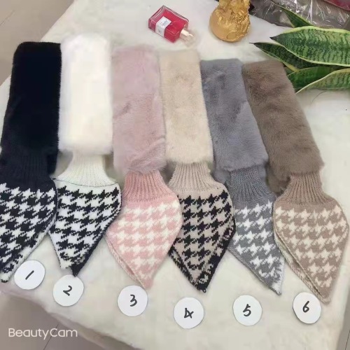 internet celebrity small scarf winter women‘s korean-style versatile ins fashionable thickened warm neck protection decorative plush socket furry