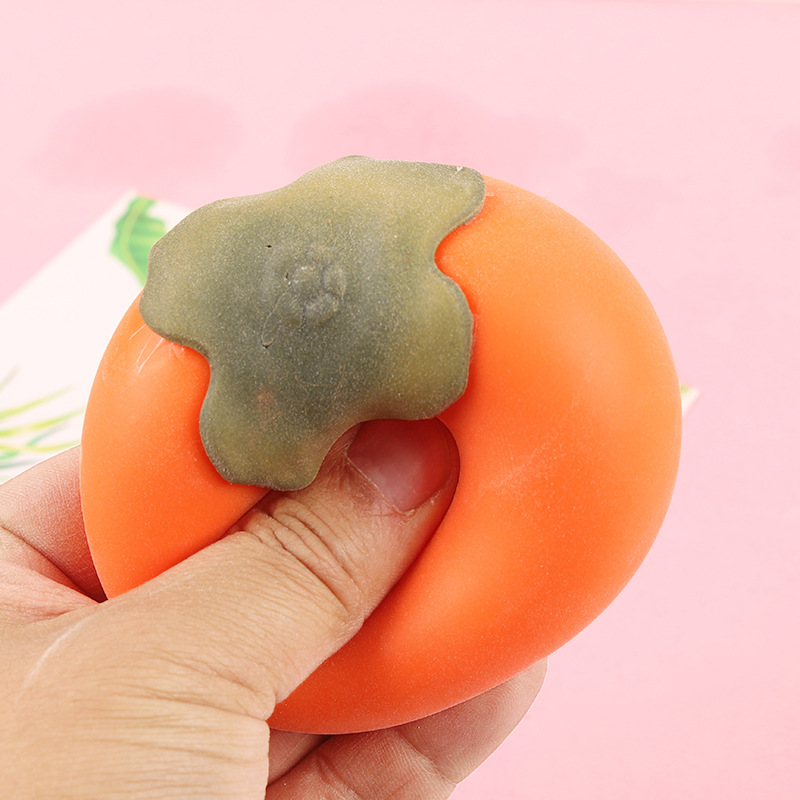 新款仿真面粉柿子减压捏捏乐发泄玩具捏不坏解压神器TPR厂家批发