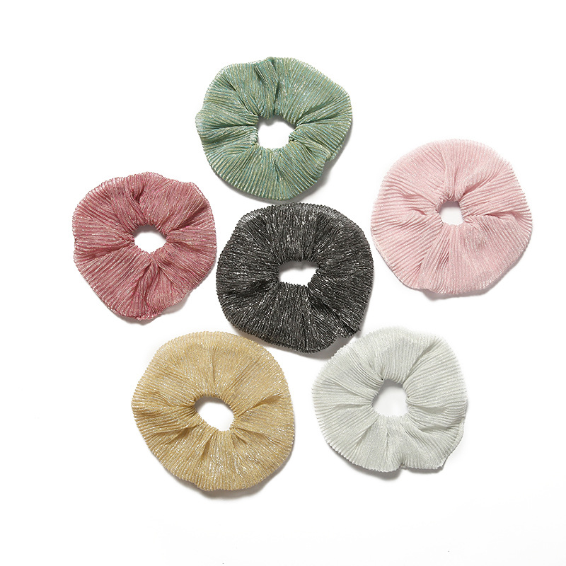 网红特大号压皱亮纱大肠圈韩国东大门ins彩色发圈发绳厂家直销