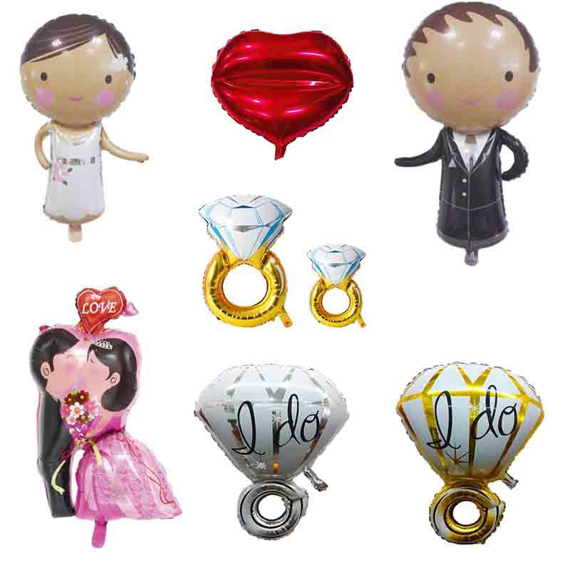 情人节婚礼告白气球浪漫主题婚房酒店婚宴气氛布置钻戒铝膜气球