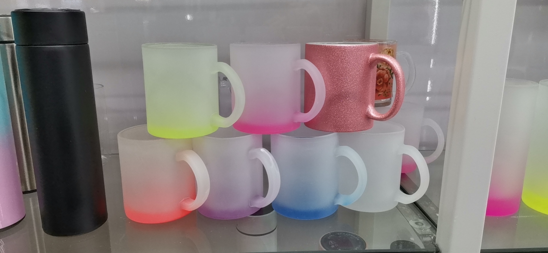 彩色玻璃热转印涂层马克杯，热升华，荧光漆彩底11盎司330毫升ml