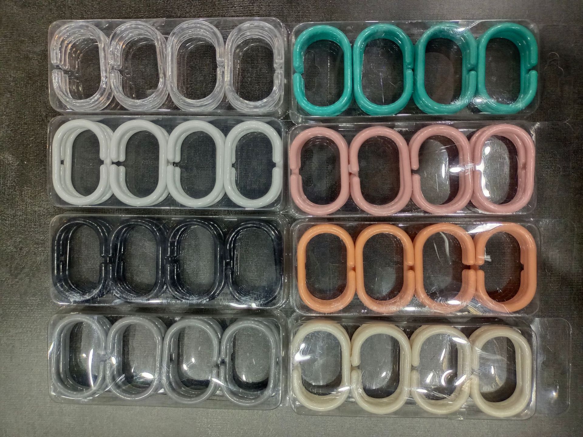 创意塑料浴帘配件pp塑料隐私帘挂钩简约彩色C型环钩窗帘扣12个装