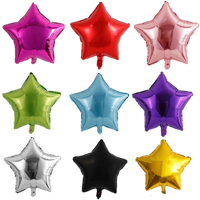 18寸五角星铝膜气球生日毕业婚庆派对聚会装饰铝箔气球厂家批发