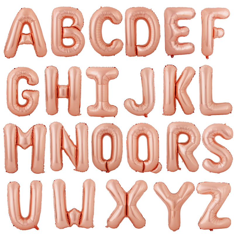 32寸铝膜字母气球仿美瘦体中号生日宴会派对装饰铝箔气球