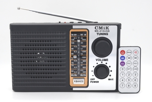 Cmik Retro Bluetooth Speaker Card Speaker Remote Control Rechargeable Radio Desktop MK-010USB