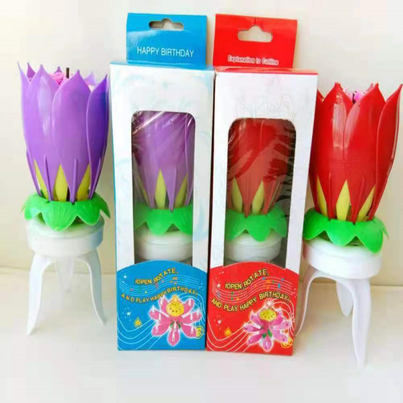 创意生日浪漫音乐蜡烛足球奖杯彩色自动开花烛光设计独特款式新颖