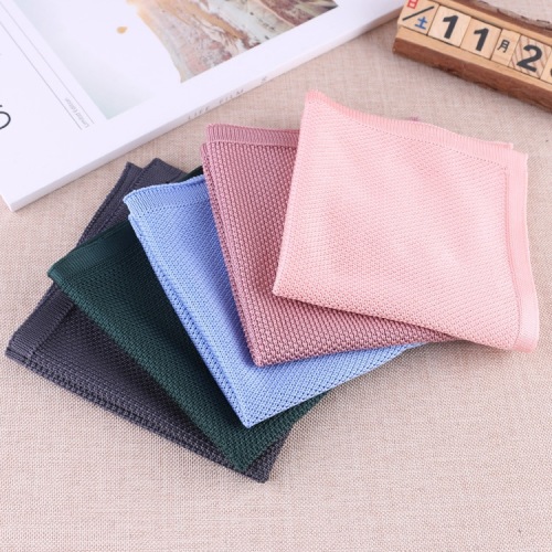 foreign trade models in stock new simple solid color knitted square scarf fashion suit pocket towel formal dress square scarf