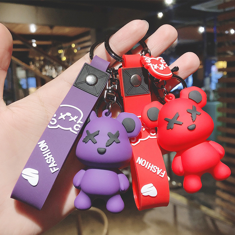 卡通北欧暴力熊玩偶钥匙扣可爱学生书包挂件小礼品情侣汽车钥匙链