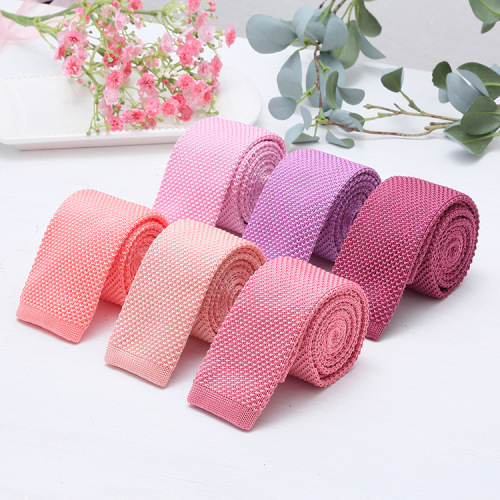 New Knitted Casual Fashion Trend Narrow Tie Men and Women Available Winter 5cm Multicolor Solid Color Accessories Tie 