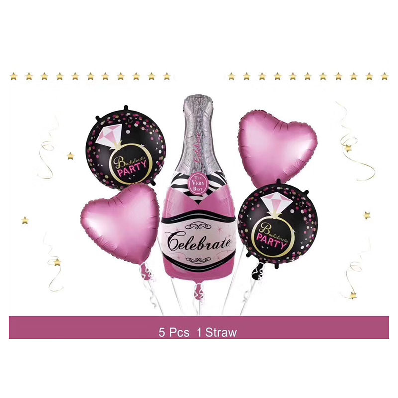 新款派对五件套铝膜气球 生日派对气氛布置装饰精美纸卡套装