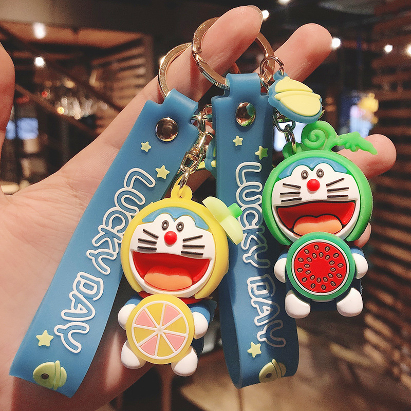卡通创意水果叮当猫玩偶汽车钥匙扣圈可爱时尚包包挂件情侣小礼品