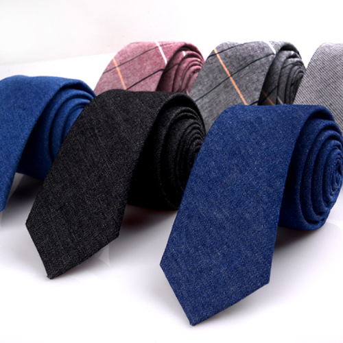 New Plaid Chino Tie Men‘s Business Casual Tie Korean Cotton Tie British Wedding Tie