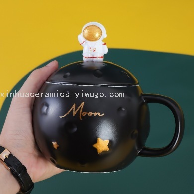 热卖创意宇航员太空杯卡通星球马克杯定制活动礼品杯大容量杯
