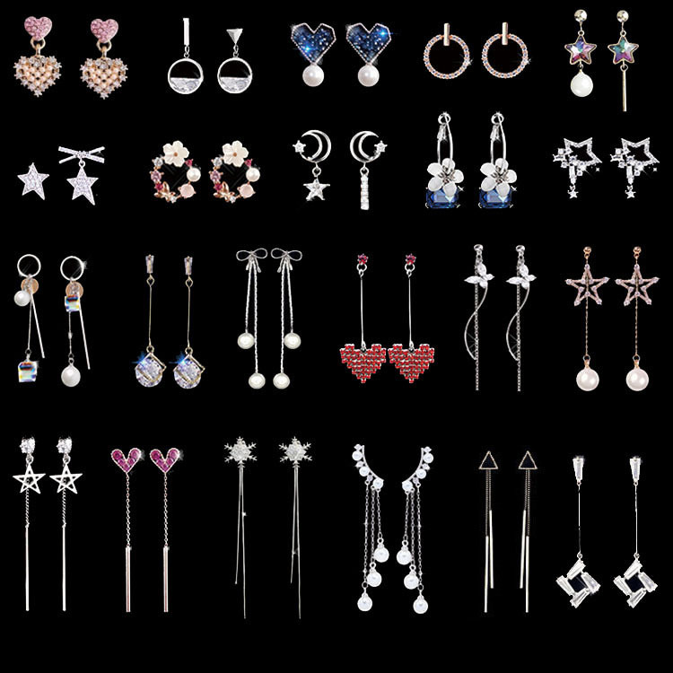 韩国925针耳钉气质百搭个性耳环简约长款流苏耳坠女潮人耳饰品