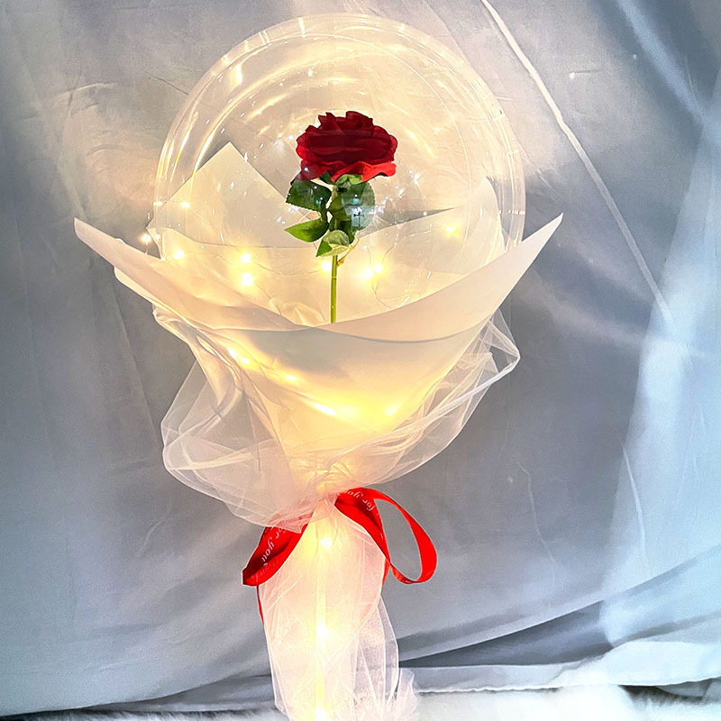 网红玫瑰花波波球情人节小王子表白婚礼装饰太空气球花束地摊玩具