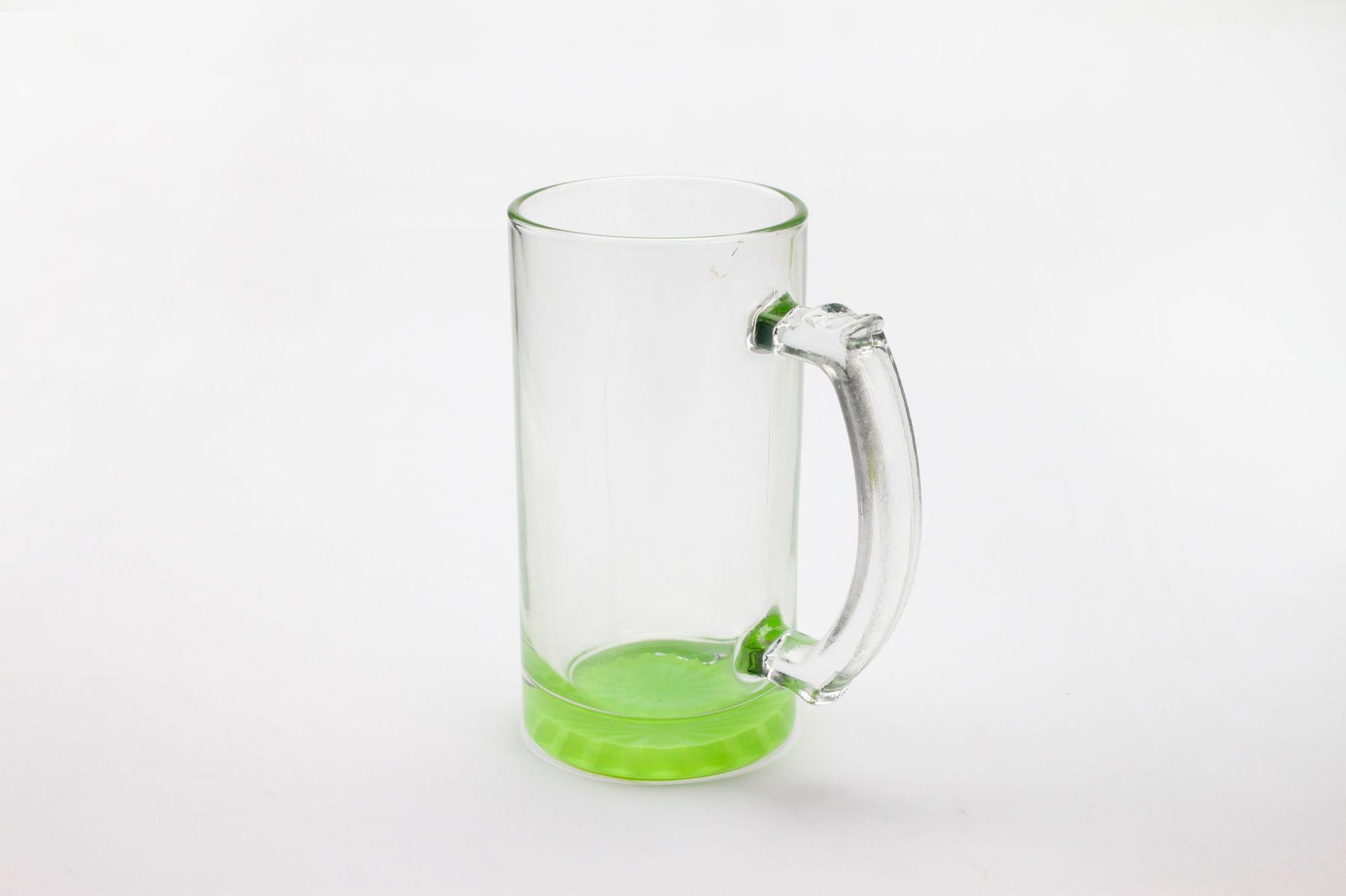 16oz热转印彩色渐变杯透明水杯玻璃杯带涂层图案logo啤酒荧光漆底