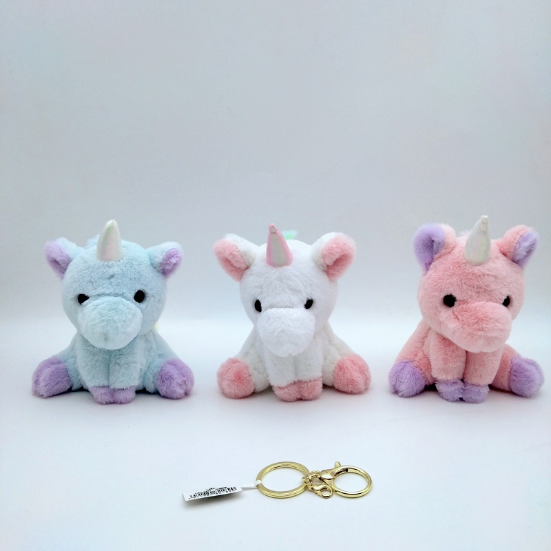 新款ins网红梦幻独角兽公仔钥匙扣卡通毛绒玩具可爱玩偶包包挂饰