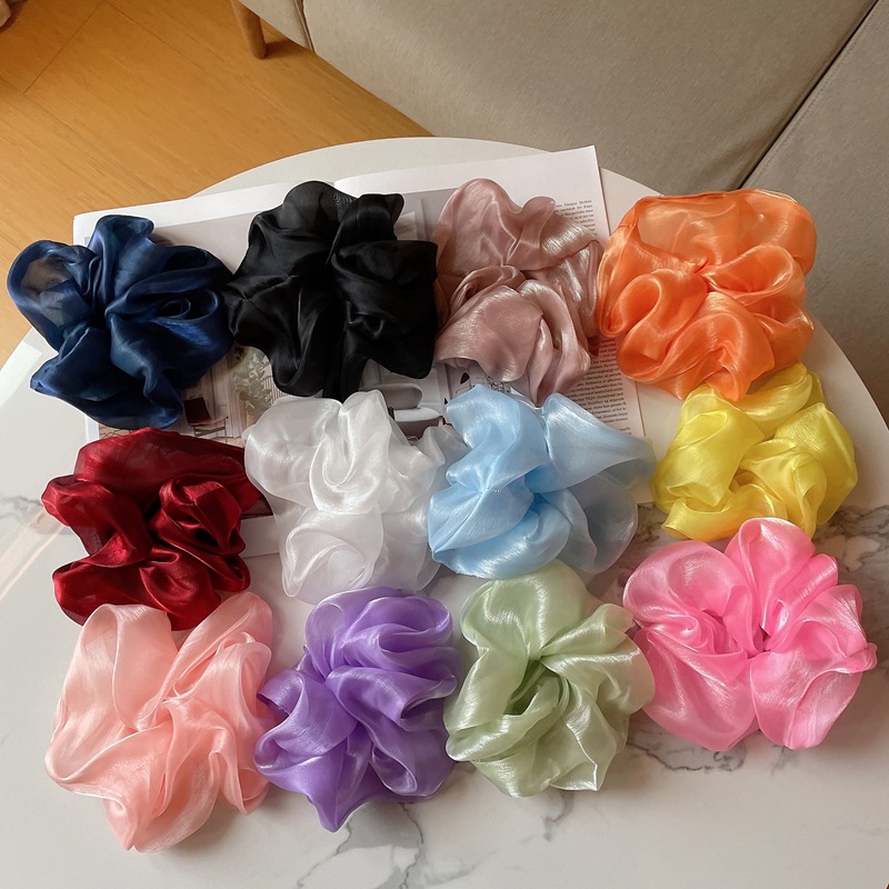 韩国东大门春夏新款气质超大欧根纱云朵发圈大肠发圈扎头绳发饰女