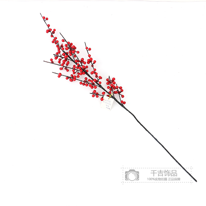 仿真红果圣诞果红果小冬青吊式小红果 冬青果装饰果厂家直销批发